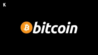 Logo Bitcoin sur fond noir