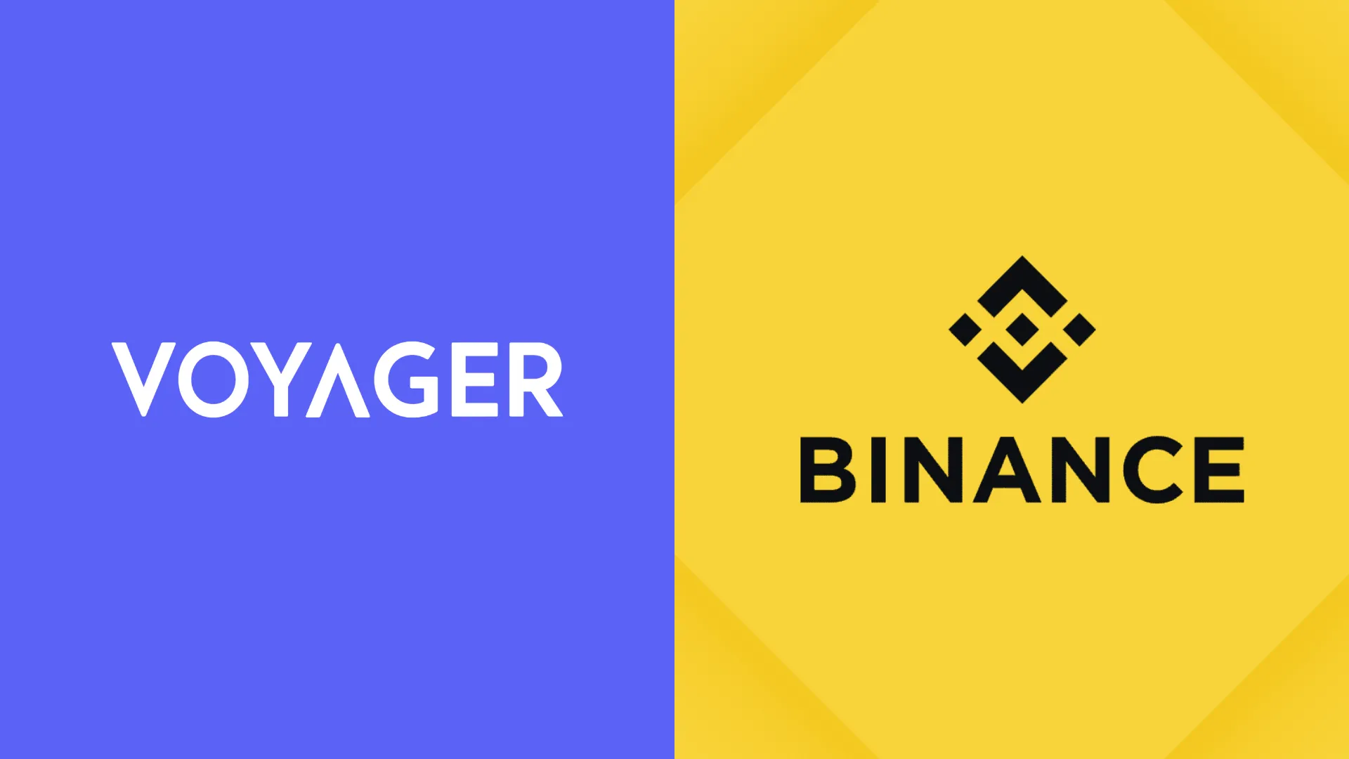 Logos of Voyager and Binance