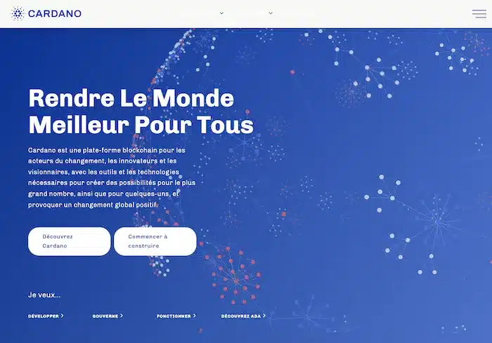 Cardano page d'accueil