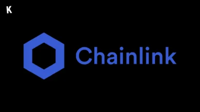 Logo Chainlink sur fond noir