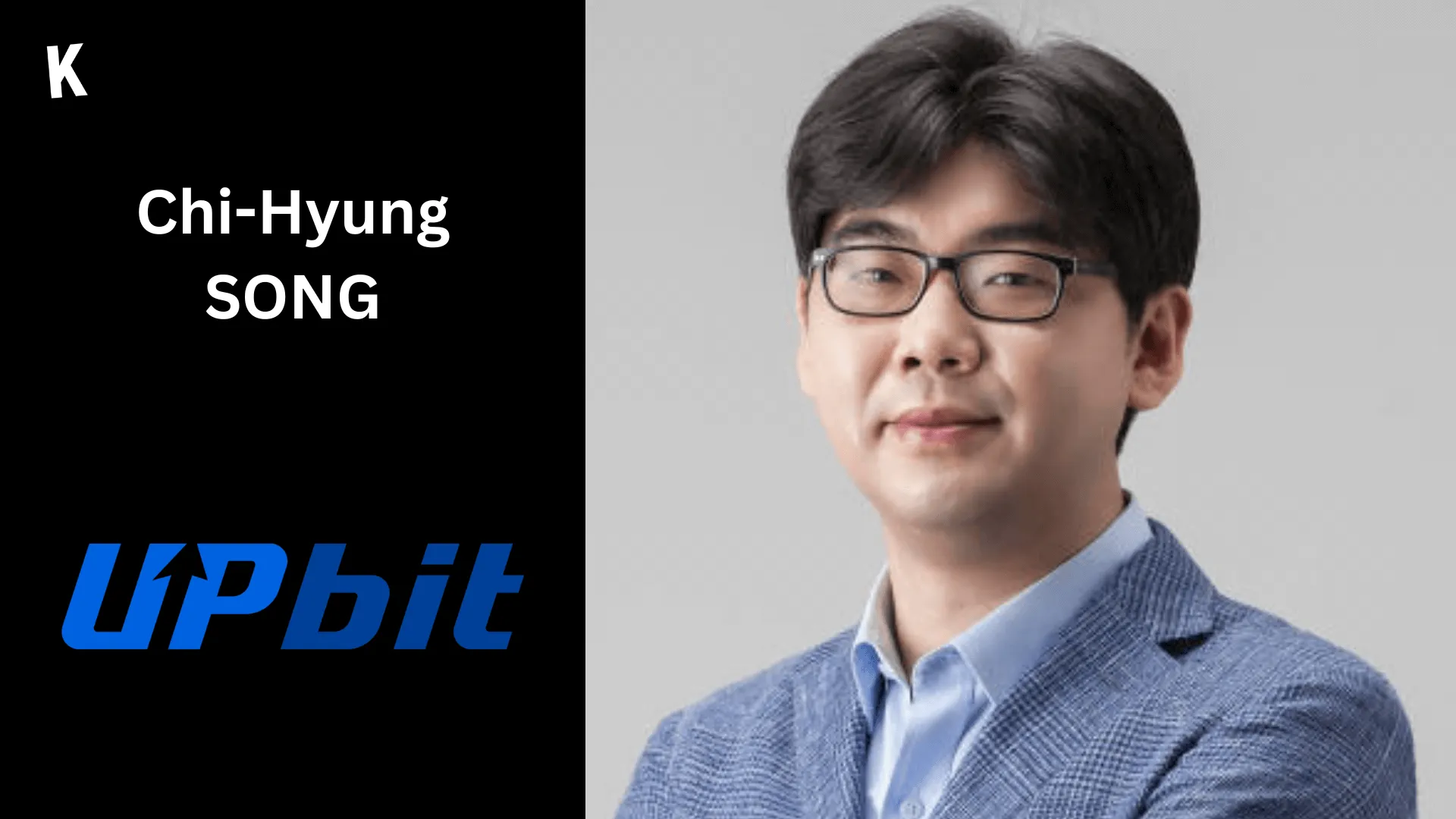 Portrait Chi Hyung Song avec logo de Upbit