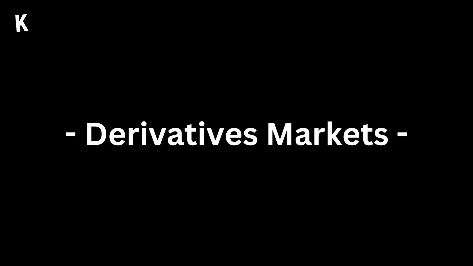 Derivatives Markets