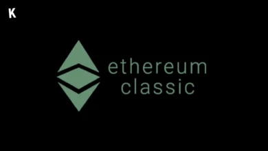 Logo Ethereum Classic sur fond noir
