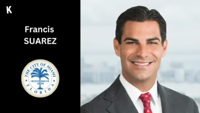 Francis Suarez Portrait and Seal of the City of Miami