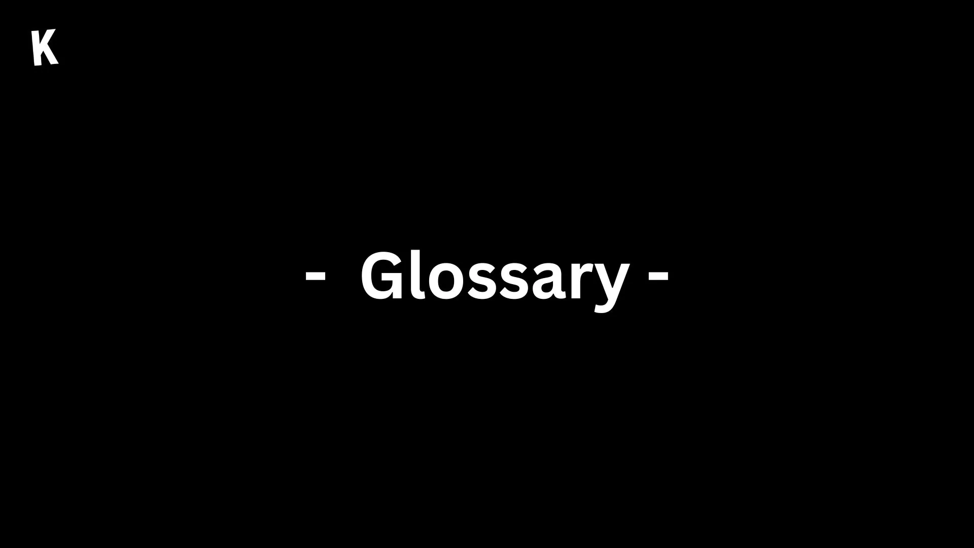 Glossary banner for the encyclopedia