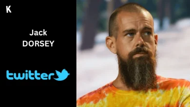 Portrait de Jack Dorsey avec le logo de Twitter