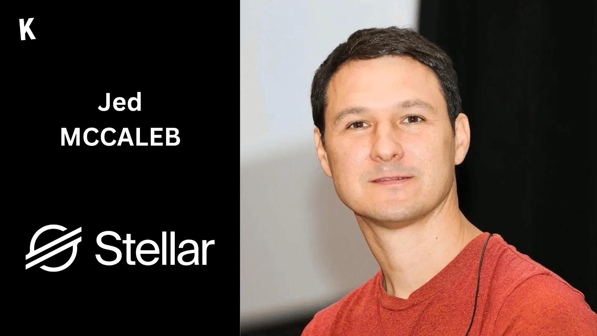 Portrait Jed McCaleb avec logo de Stellar