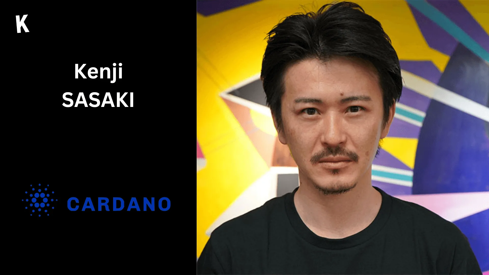 Kenji Sasaki Portrait and Cardano logo