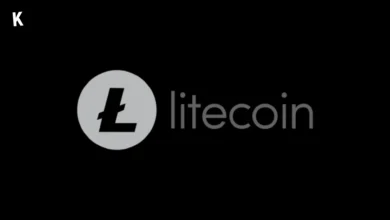 Logo Litecoin sur fond noir