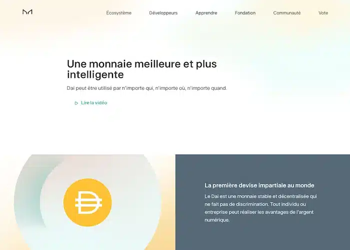 MakerDao page d'accueil