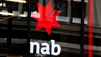 National Australian Bank logo on window