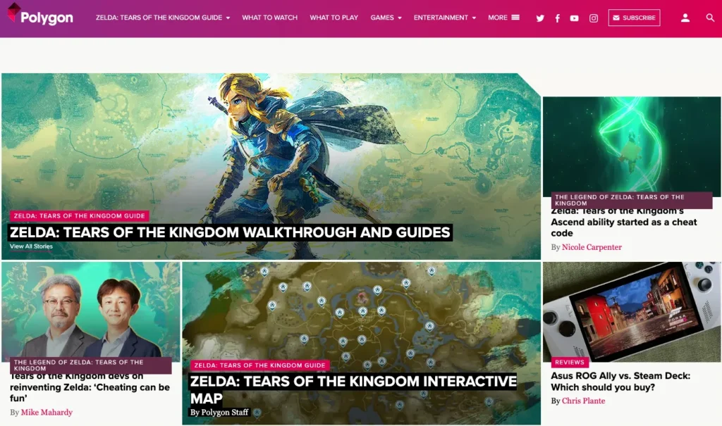 Polygon.com homepage