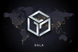 Gala logo on a world map