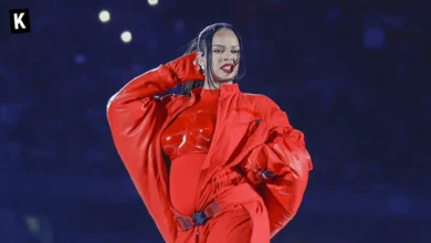 Rihanna durant le show de la mi-temps du Super Bowl 2023