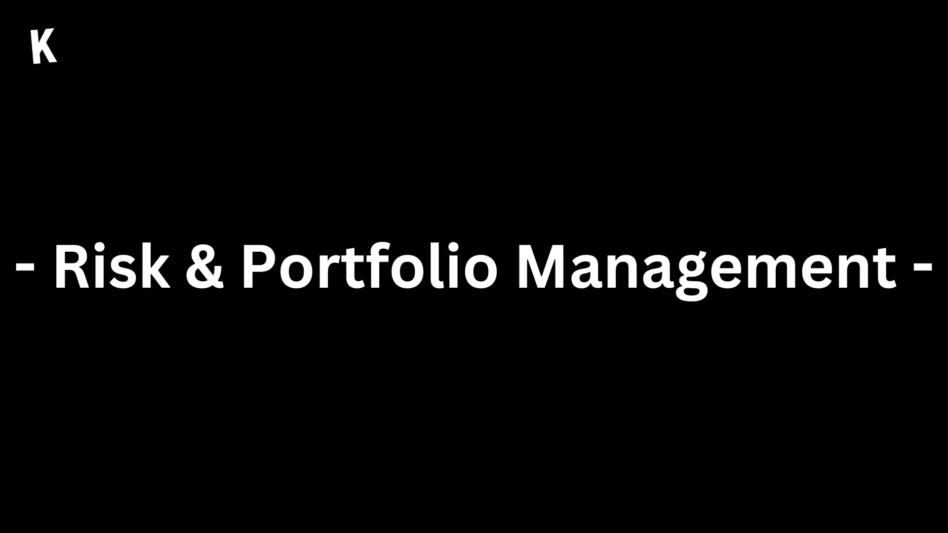 Risk & Portfolio Management