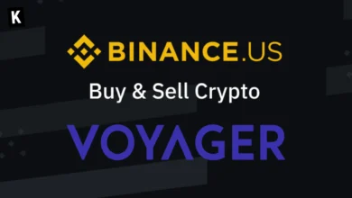 Binance.US and Voyager Digital Logos