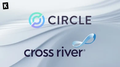 Circle and Cross River logos on Abstract White background