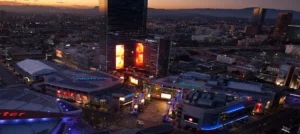 Aerial Night View of L.A. Live