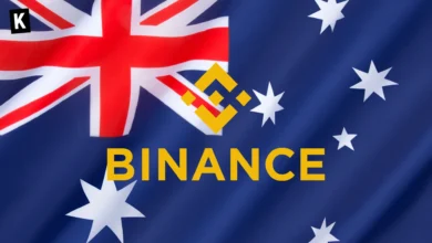 Binance Logo on Australian flag