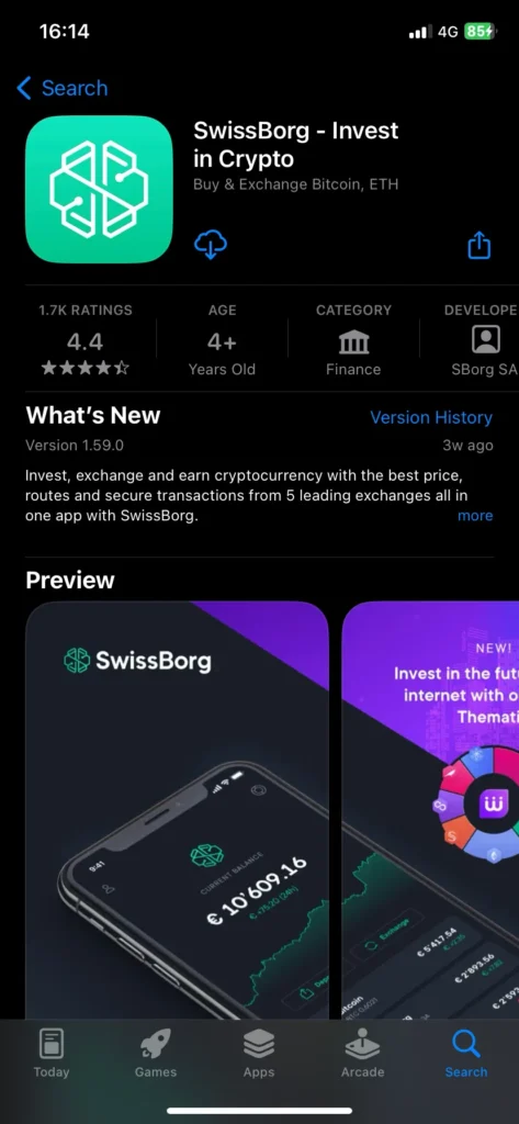 SwissBorg App Store