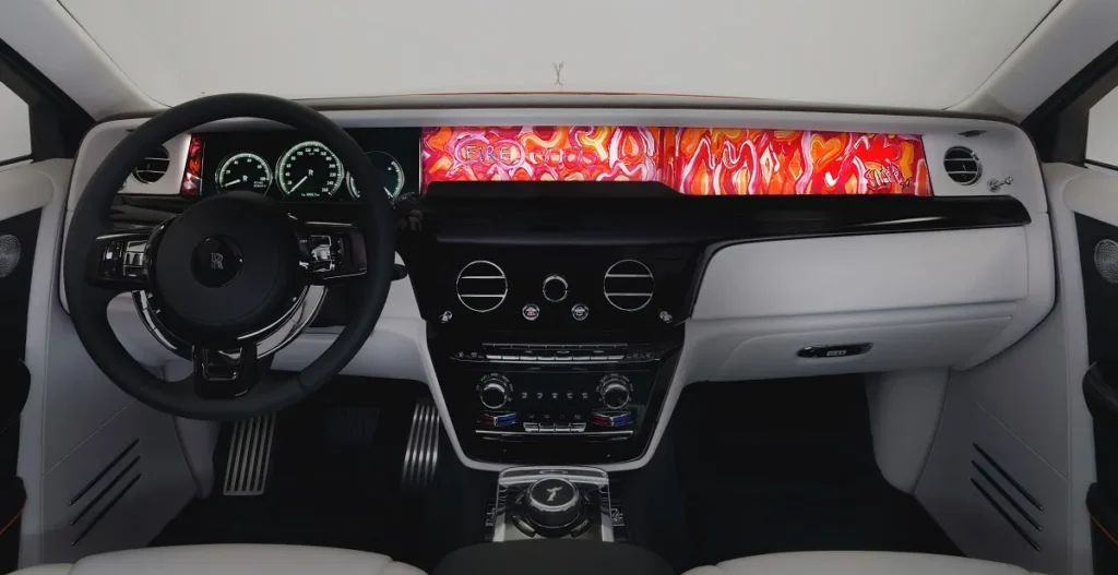 Fire Element Artwork integrated into the Rolls-Royce Phantom's Dashboard